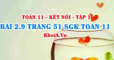 Bài 2.9 trang 51 SGK Toán 11 tập 1 Kết nối tri thức